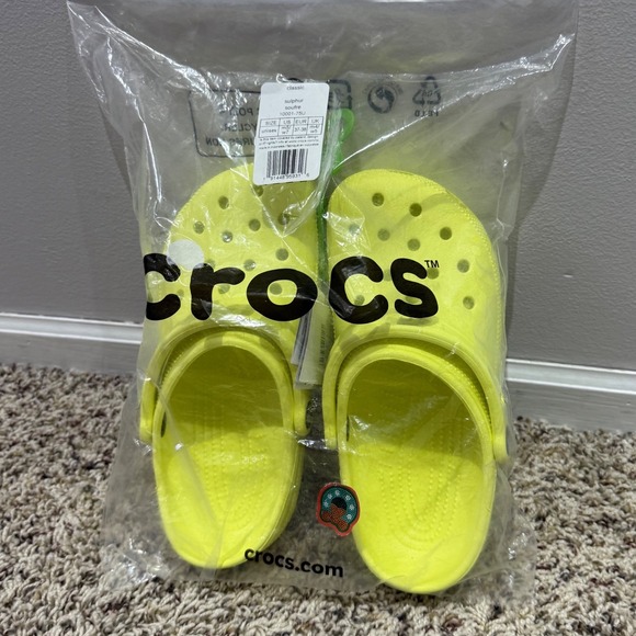 CROCS Shoes - Crocs Classic Clogs Sulphur Yellow Neon Women 7 Men 5 New 10001-76U
